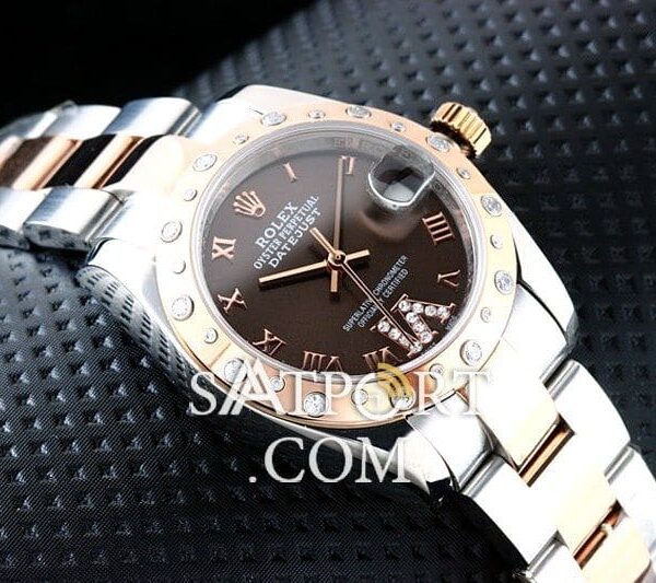 rolex-datejust-bayan-kahverengii