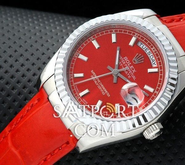 Rolex Day-Date Kırmızı Kordon Unisex