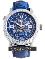 Patek Philippe Sky Moon Tourbillon Çelik Kasa Mavi kordon (1)