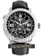 Patek Philippe Sky Moon Tourbillon çelik kasa içi siyah kadran
