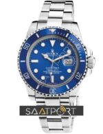 Rolex submariner mavi bezel mavi kadran otomatik replika saat