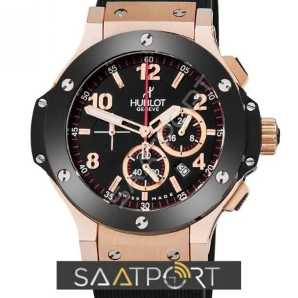 Hublot Big Bang Rose Gold Black Ceramic Bezel Black 42 mm