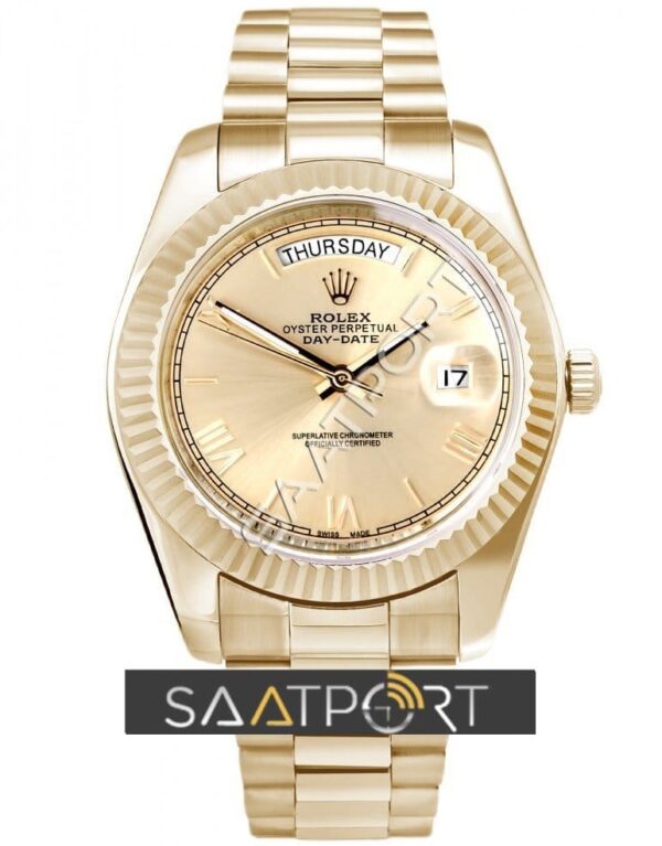 Rolex DATEJUST II 41mm altın gold rose rengi Black dial 41 mm kadran sarı