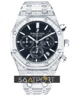audemars piguet baget taşlı ap taşlı model rose silver Audemars Piguet Royal Oak Full Diamond (10)