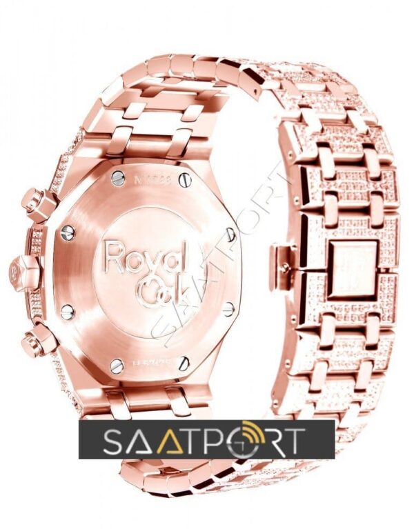 audemars piguet baget taşlı ap taşlı model rose silver Audemars Piguet Royal Oak Full Diamond (2)