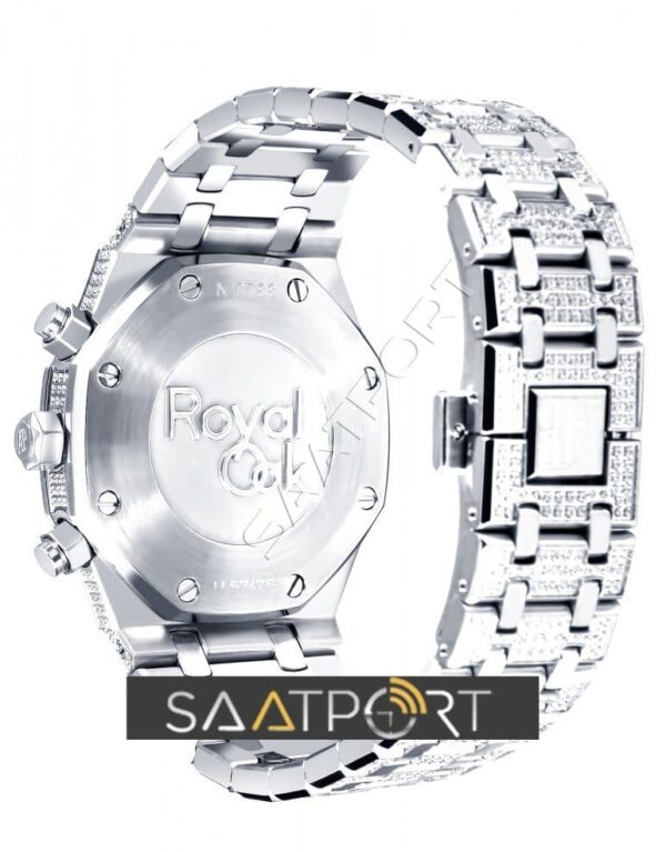 audemars piguet baget taşlı ap taşlı model rose silver Audemars Piguet Royal Oak Full Diamond (5)