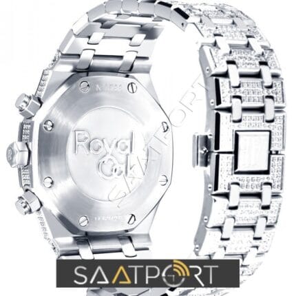 audemars piguet baget taşlı ap taşlı model rose silver Audemars Piguet Royal Oak Full Diamond (8)