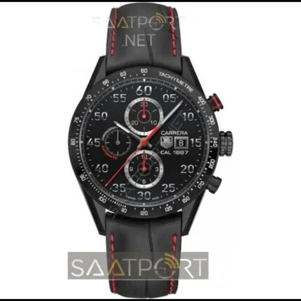Tag Heuer Carrera Calibre 1887 CAR2A80.FC6237 Noob Factory V6F 11 Best Edition, Chronograph, Titanium, Ceramic Bezel, Black Dial, Black Leather Strap, SWISS ETA 7750 Automatic Movement (9)