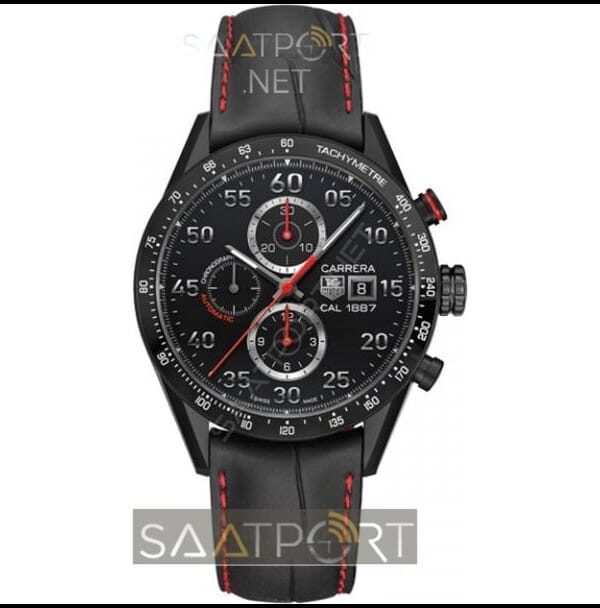 Tag Heuer Carrera Calibre 1887 CAR2A80.FC6237 Noob Factory V6F 11 Best Edition, Chronograph, Titanium, Ceramic Bezel, Black Dial, Black Leather Strap, SWISS ETA 7750 Automatic Movement (9)