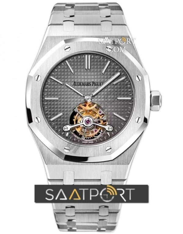 Audemars Piguet Royal Oak Tourbillon 41 mm Extra-Thin 26510ST.OO.1220ST.01 replika saat eta saat ap türbülon saatport (8)