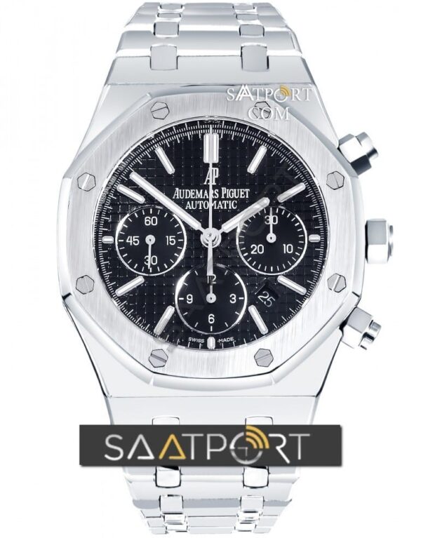 Audermars Piguet Royal Oak Chronograph 41mm Stainless Steel Black Dial 26320ST.OO.1220ST.01 replika saat eta saatler mekanizma 7750 (1)
