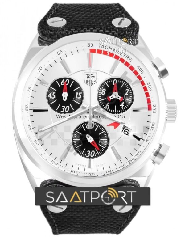 Tag Heuer Mercedes Mclaren Gümüş Kasa Beyaz Örme Kordon REPLİKA SAAT ETA SAAT (1)