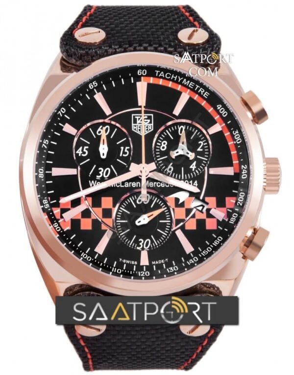Tag Heuer Mclaren mercedes F1 Rose Kasa Chronograph Racer Taba Kordon replika saat mercedes (1)