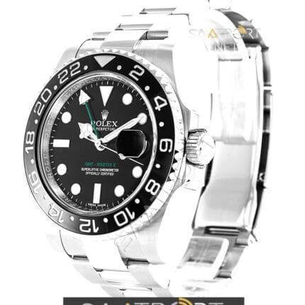 Rolex 116710 Gmt Master II Black Ceramic Steel replika saat (2)