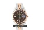 Rolex Datejust 41 Stainless Steel & Everose Gold Watch Chocolate Dial Jubilee Bracelet 126331