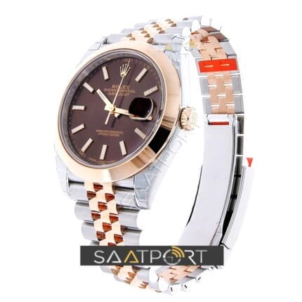 Rolex Datejust 41 Stainless Steel & Everose Gold Watch Chocolate Index Dial Jubilee Bracelet 126301 replika