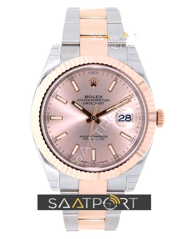 Rolex Datejust 41 Stainless Steel & Everose Gold Watch Sundust Dial Oyster Bracelet 126331