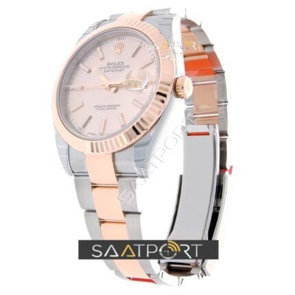 Rolex Datejust 41 Stainless Steel & Everose Gold Watch Sundust Dial Oyster Bracelet 126331 replika saat