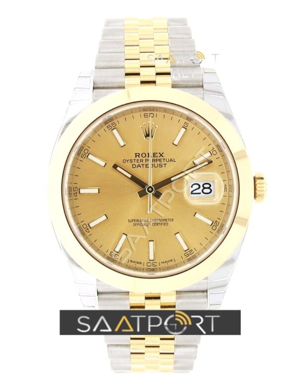 Rolex Datejust 41 Stainless Gold Jubilee Watch Champagne Dial 126303 ETA