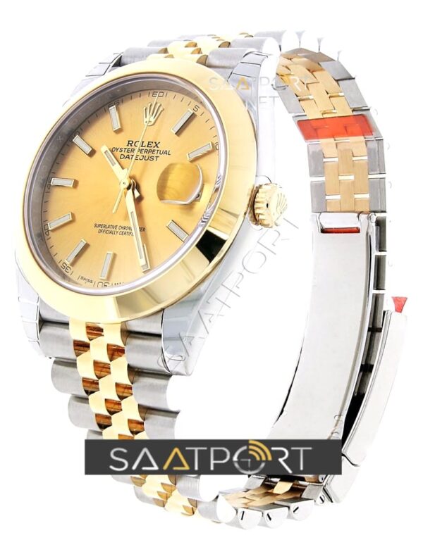 Rolex Datejust 41 Stainless Steel & Yellow Gold Jubilee Watch Champagne Dial 126303 replika saat