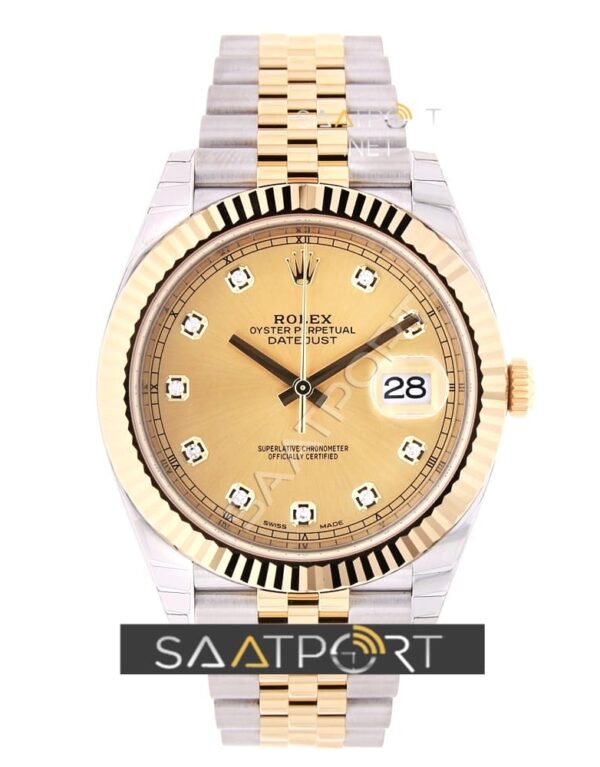 Rolex Datejust 41mm Champagne Diamond Dial Jubilee Bracelet 126333 ETA