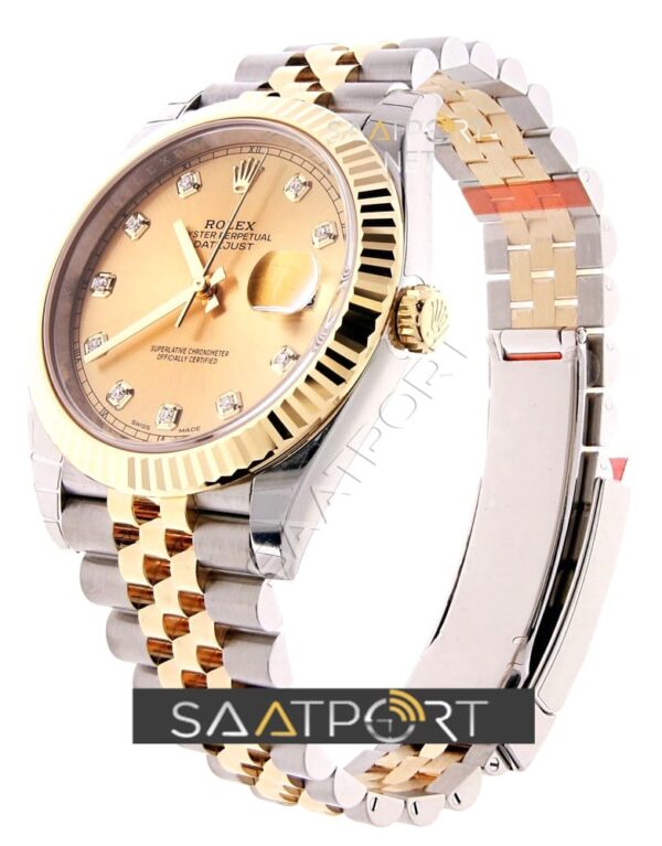 Rolex Datejust 41 Stainless Steel & Yellow Gold Watch Champagne Diamond Dial Jubilee Bracelet 126333 replika saat