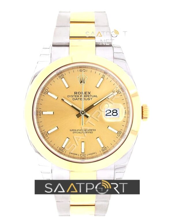 Rolex Datejust 41 Stainless Steel & Yellow Gold Watch Champagne Index Dial 126303