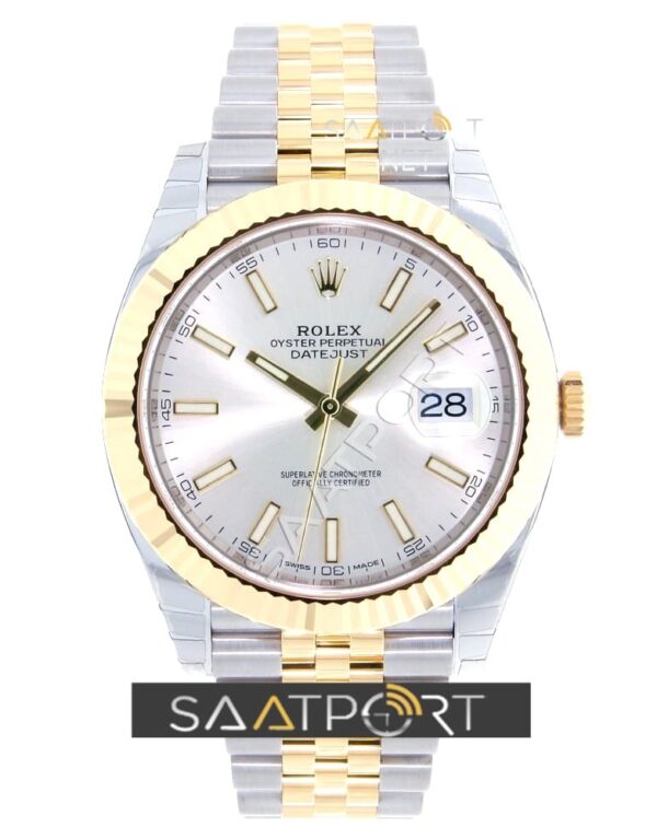 Rolex Datejust 41 Stainless Steel & Yellow Gold Watch Silver Dial Jubilee Bracelet 126333