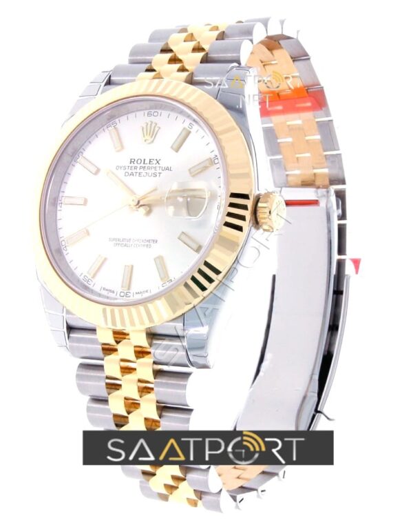 Rolex Datejust 41 Stainless Steel & Yellow Gold Watch Silver Dial Jubilee Bracelet 126333 replika saat