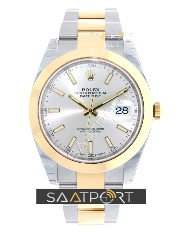 Rolex Datejust 41 Stainless Steel & Yellow Gold Watch Silver Index Dial 126303