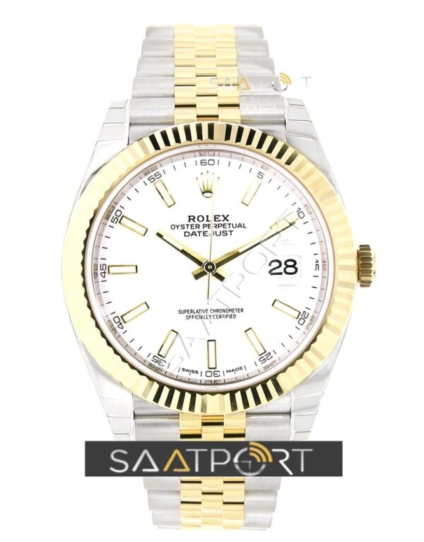 Rolex Datejust 41 Stainless Steel & Yellow Gold Watch White Dial Jubilee Bracelet 126333