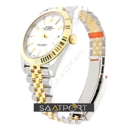 Rolex Datejust 41 Stainless Steel & Yellow Gold Watch White Dial Jubilee Bracelet 126333 replika saat