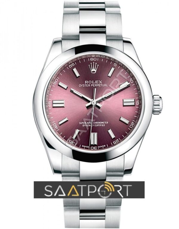Rolex Oyster Perpetual Steel Automatic Mens Watch NEW Red Grape 39mm 114300