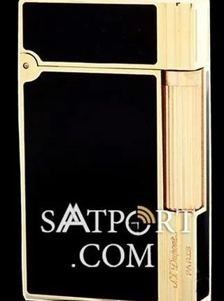 S.T. Dupont Chrome Black Pearl Gold Çakmak