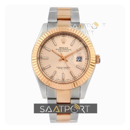 Rolex date just rose gold rose dial