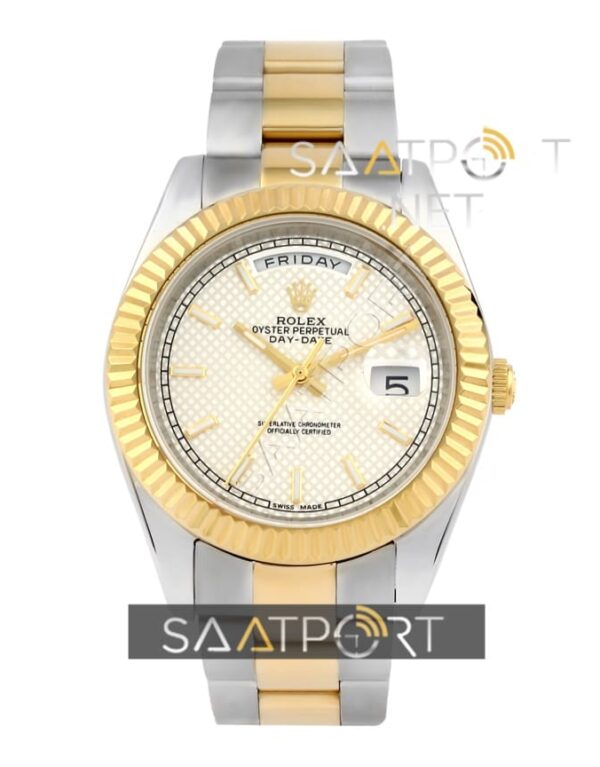 Replika saat rolex day date beyaz kadran