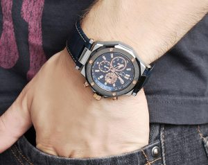 Guess Collection GC Men Navy Textured Dial Chronograph