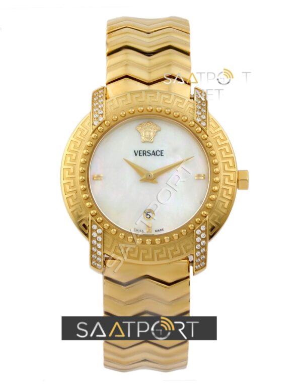 Versace Bayan Saat Modelleri Sarı kasa Çelik kordon
