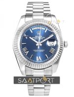 Rolex Day-Date Silver Mavi Kadran İndex 40 mm