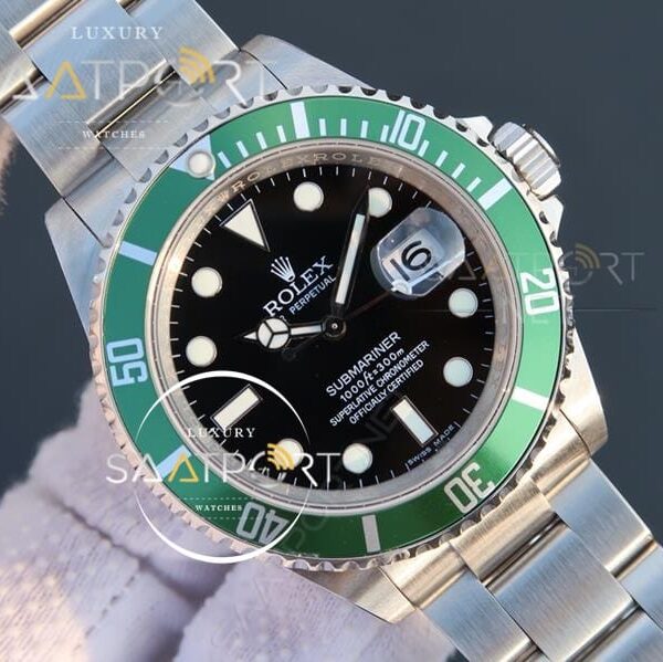 Replika Rolex Submariner Yeşil bezel Eta Saat 3135 eta mekanizma swiss (4)