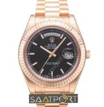 Rolex day date rose gold black 41 mm eta saat mekanizma