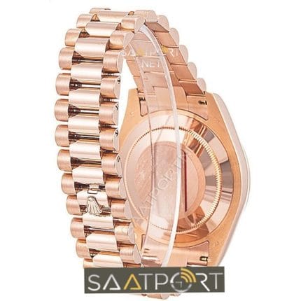 Rolex day date rose gold black 41 mm eta saat mekanizma