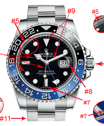 Rolex Gmt Master 2 Batman 3186 Eta Saat