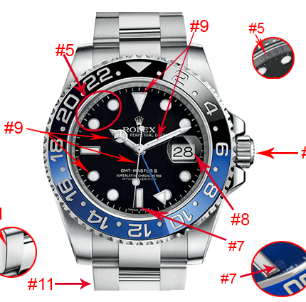 Rolex Gmt Master 2 Batman 3186 Eta Saat