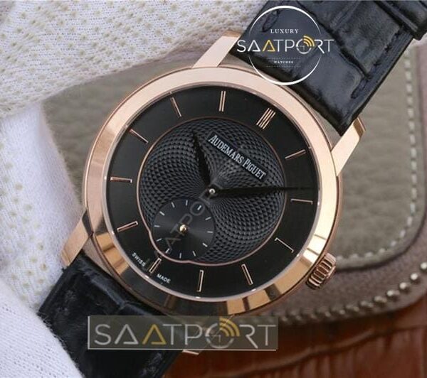 Audemars Piguet Jules Gold Black replika eta saat siyah kadran