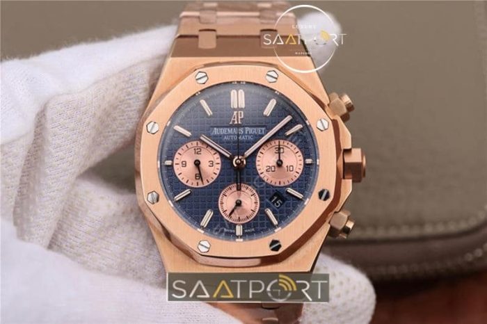 Audemars Piguet Replika Saat Rose Kronometreli eta saatler mavi