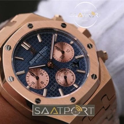 Audemars Piguet Replika Saat Rose Kronometreli eta saatler mavi kadran