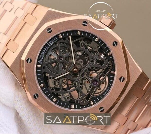 Audemars Piguet Royal Oak Rose Gold türbülonlu eta mekanizma