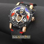 Maxlabwatches Space Black Case With Black Devi Fish Skin