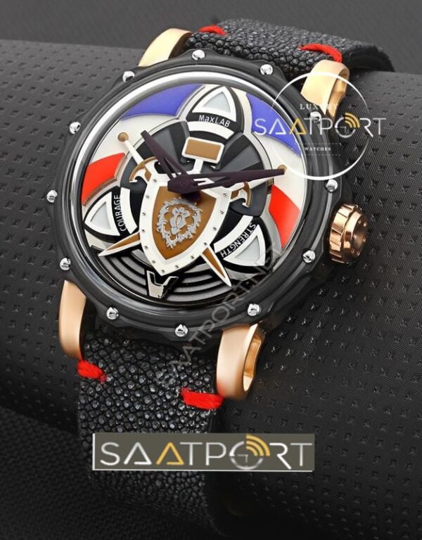 Maxlabwatches Space Black Case With Black Devi Fish Skin